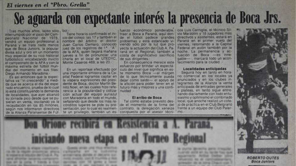 La presencia estelar de Diego Maradona en el Presbítero Bartolomé Grella