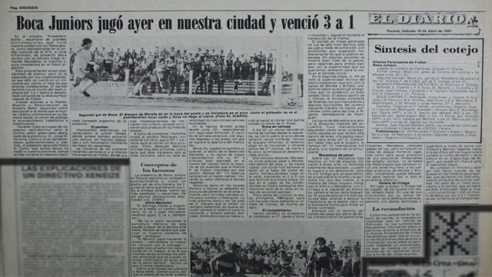 La presencia estelar de Diego Maradona en el Presbítero Bartolomé Grella