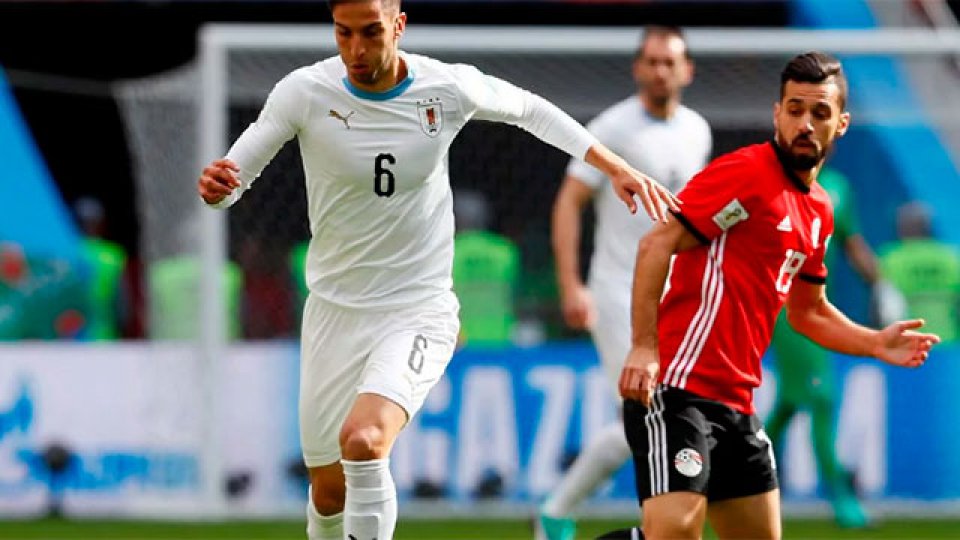 Uruguay le ganó a Egipto en el final del partido.