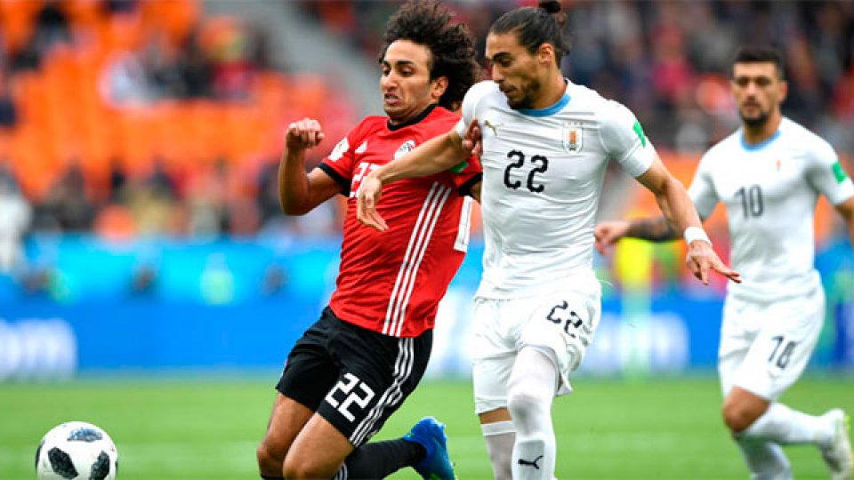 Uruguay le ganó a Egipto en el final del partido.