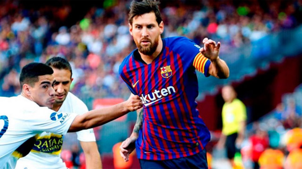 Messi jugó para el Barsa ante Boca en el trofeo Joan Gamper.