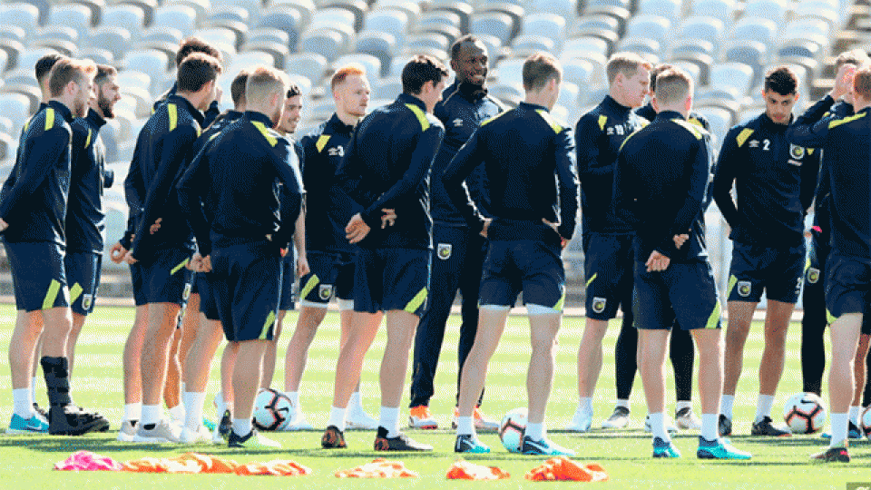 Usain Bolt realizó su primer entrenamiento como futbolista profesional.