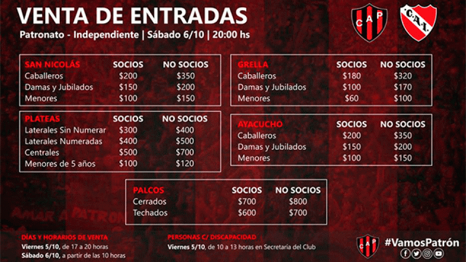 Este viernes arranca la venta de entradas.