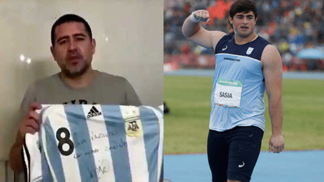 Felicitación y regalo de Riquelme para el entrerriano Nazareno Sasia
