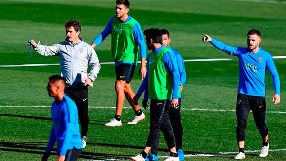 Boca se entrenó por primera vez en Madrid.