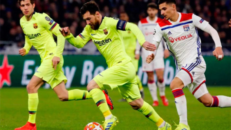 Barcelona empató con Lyon en el primer partido de los octavos de final.