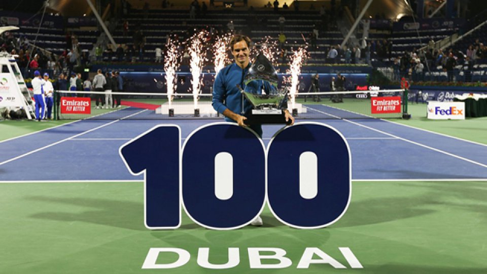 Federar ganó por octava vez el Torneo de Dubai y llegó al centenar de títulos.