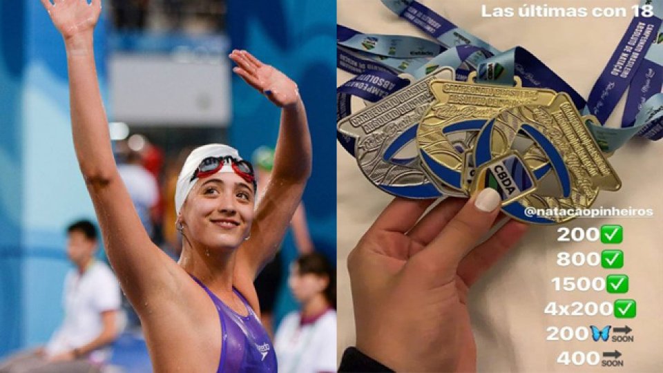 La nadadora sanisidrense sigue cosechando triunfos en el María Lenk de Brasil.
