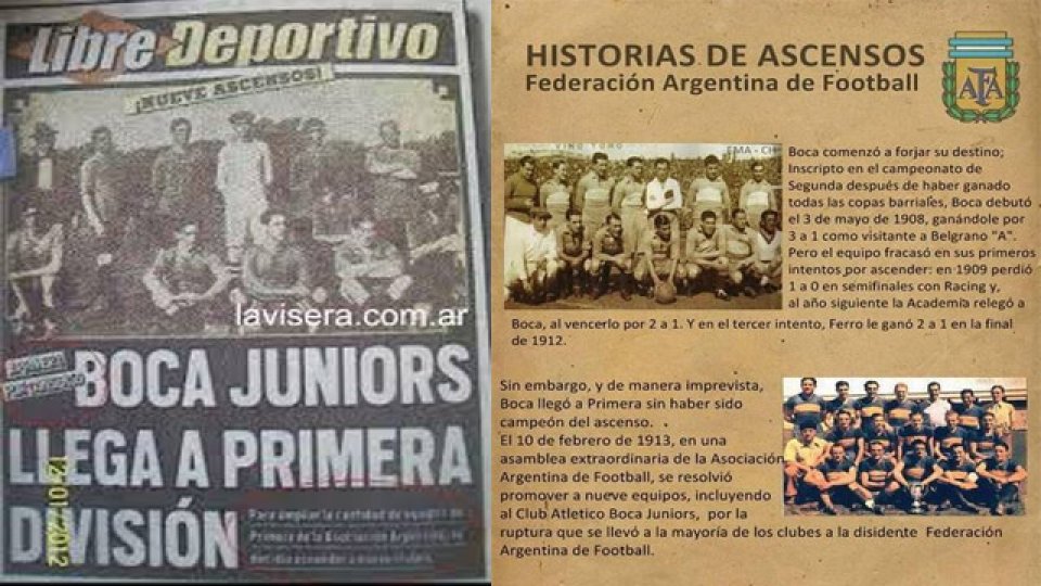 Los medios de la época relatan como se dio el ascenso de Boca a Primera.