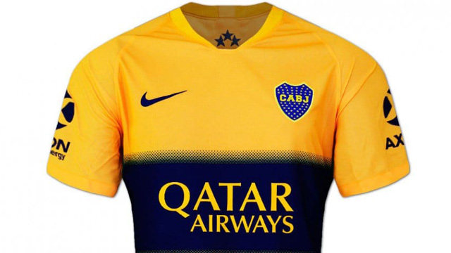 El nuevo diseño amarillo de camiseta alternativa que utilizará Boca.