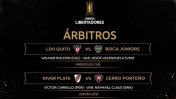 Los árbitros para la Ida de Cuartos de Final la Copa Libertadores