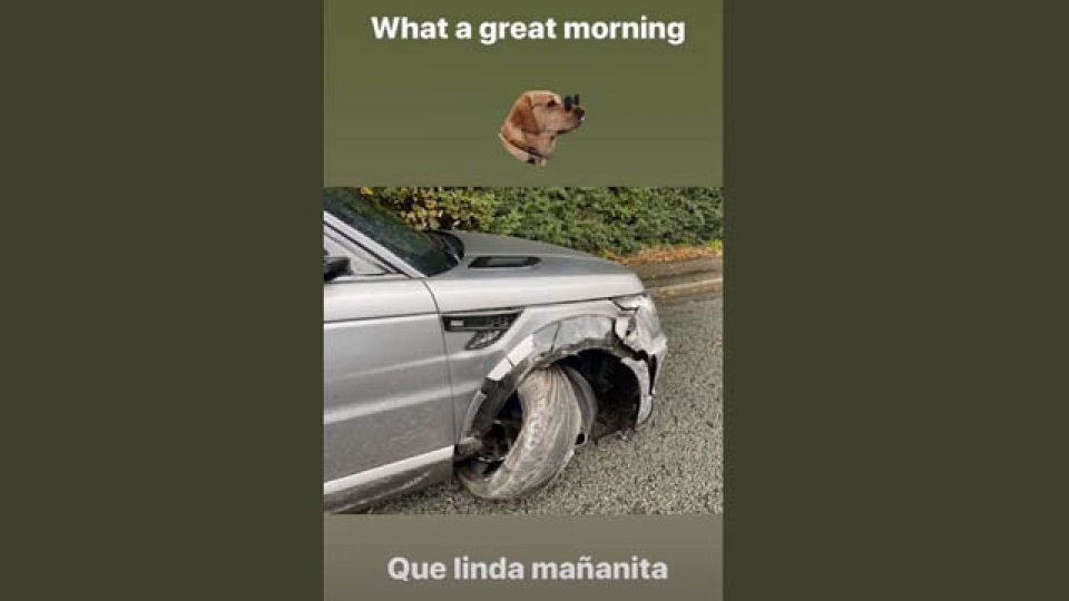 El delantero protagonizó un accidente en Manchester.