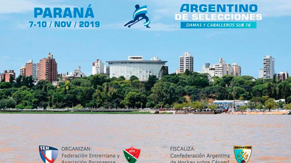 Paraná recibirá el Campeonato Argentino de Selecciones Sub 16.