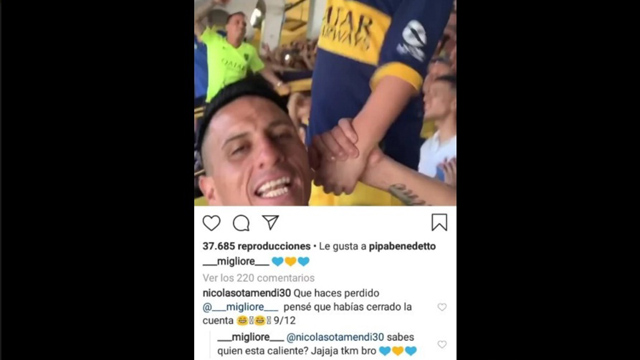 Migliore y Otamendi tuvieron un ida y vuelta en Instagram.