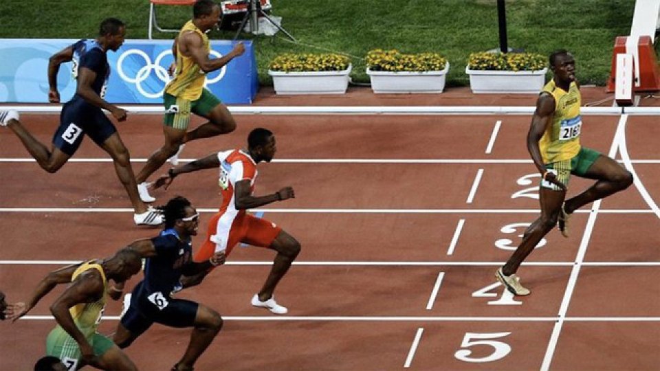 La imágen publicada por Bolt donde obtiene una victoria con mucha diferencia.