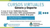 La provincia junto a la Nación presentan un curso online de Género y Deporte