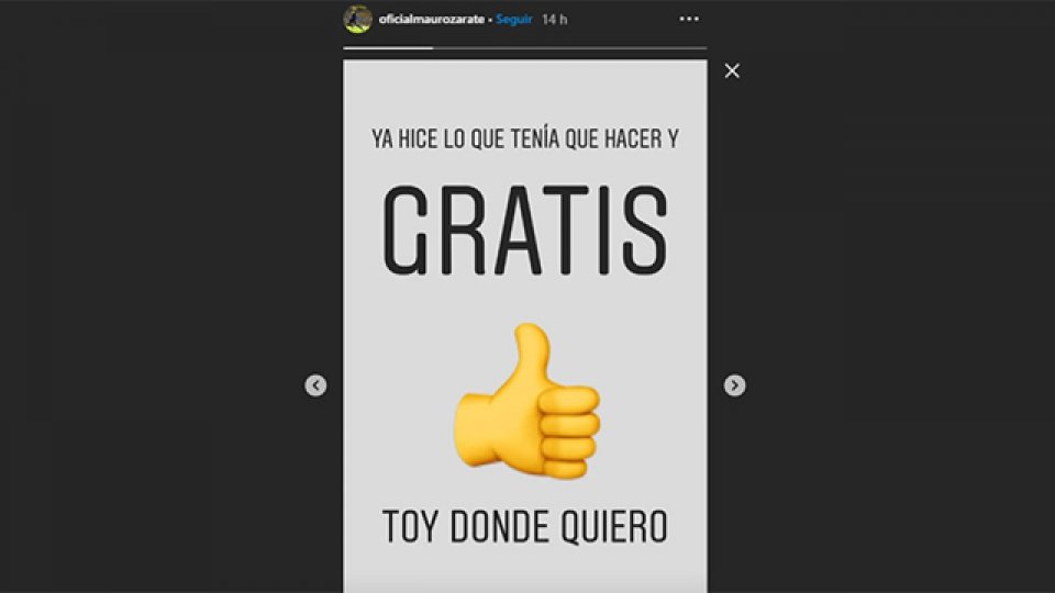 Zarate rompió el silencio y contestó.