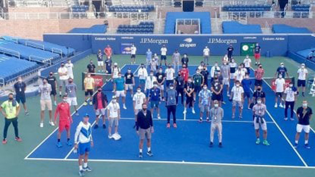 Los miembros de la flamante PTPA que encabeza el sorbio Novak Djokovic.