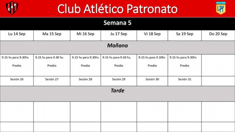 Patronato comienza la quinta semana de pretemporada. (Foto: @LFdelFutbol)