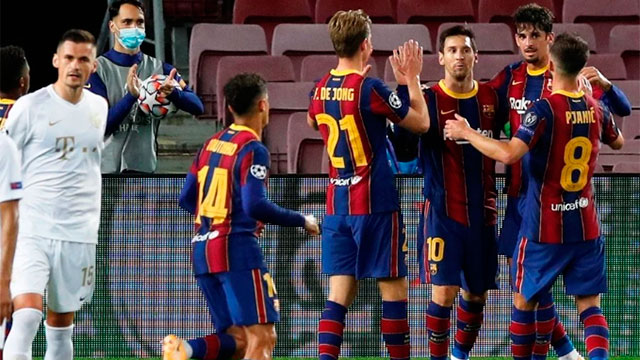 Barcelona arrancó la Champions con goleada y un tanto de Lionel Messi.