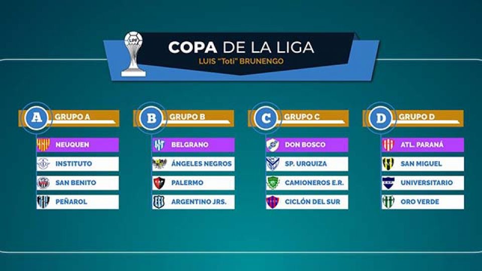 Se sortearon las zonas de la Copa de la Liga.