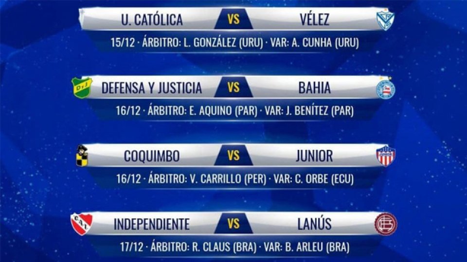 El cornograma completo de los encuentros de Cuartos del Sudamericana.