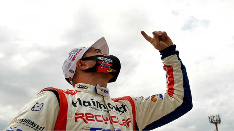 Los festejos del campeón.