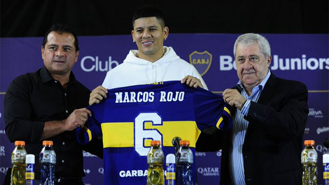 Marcos Rojo firmó con Boca.