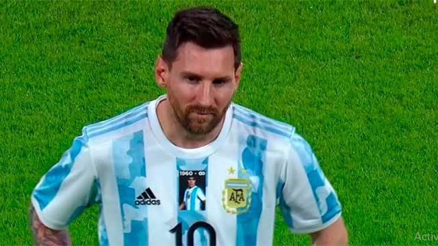 Lionel Messi y los 11 titulares de Scaloni vistieron una camiseta del Diez.