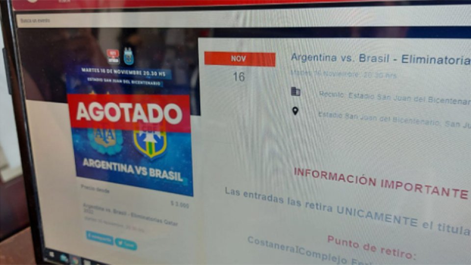 Caos en la venta de entradas para Argentina - Brasil.