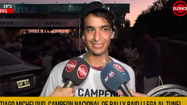Santiago Michelud es campeón nacional de Rally Raid y fue recibido en Paraná.