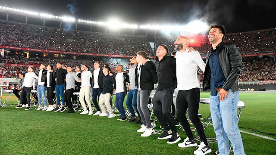 River celebró en el Monumental un nuevo aniversario de la Libertadores.