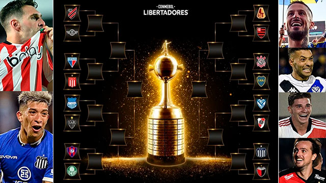 Los octavos de Libertadores: River - Vélez, Colón - Talleres, Boca y Estudiantes con rivales brasileños