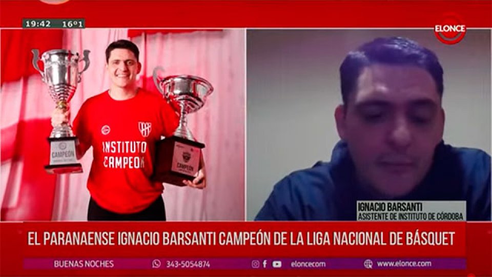 El paranaense Ignacio Barsanti, campeón de la Liga Nacional de Básquet.