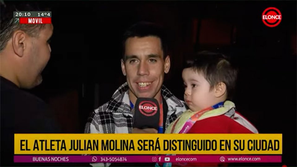 El destacado atleta Julián Molina será reconocido en Paraná.