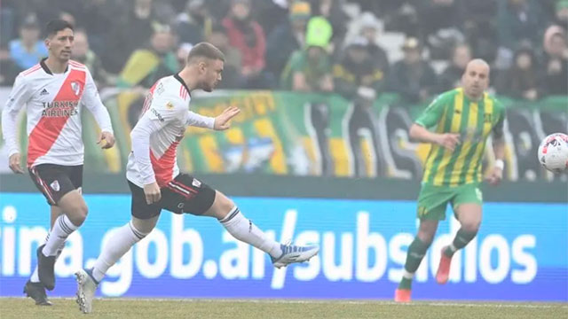 River goleó 3 a 0 a Aldosivi y Borja marcó su primer gol.