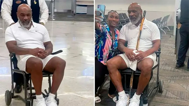 Tyson fue fotografiado en el Aeropuerto Internacional de Miami.