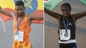 Emocionante final: Un etíope y una keniata ganaron la Media Maratón de 21 kilómetros