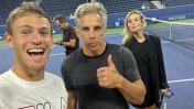 Tenis: Peque Schwartzman peloteó con un famoso actor en el US Open