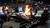 Susto en la Fórmula 1 por un incendio en el auto del piloto Pierre Gasly