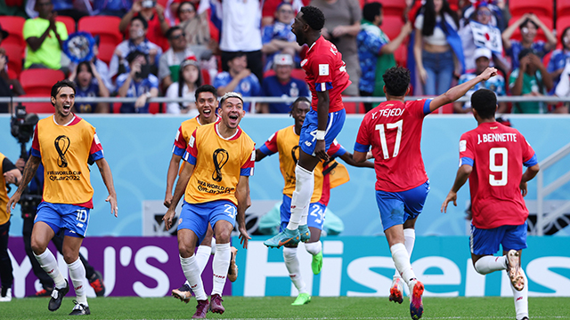 Costa Rica venció 1 a 0 a Japón y dio la sorpresa.