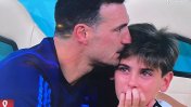 Video: la emoción de Scaloni y su hijo tras el triunfo