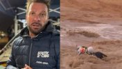 Dakar: piloto chileno casi pierde el auto por una corriente de agua