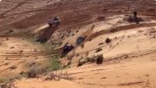 Video: el insólito choque de un argentino en pleno desierto en el Dakar