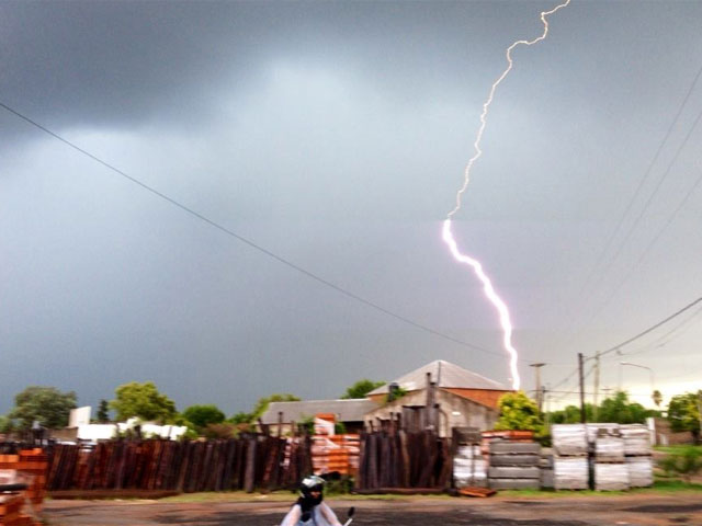 Durante un temporal en Urdinarrain.