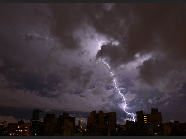 El pasado domingo durante el temporal en Paran&aacute;.