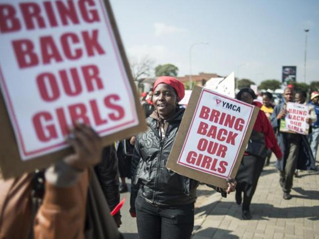 Protestas en las calles de Soweto contra Boko Haram.