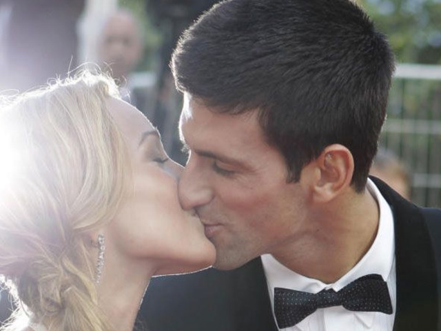 Novak Djokovic y su novia Jelena Ristic.
