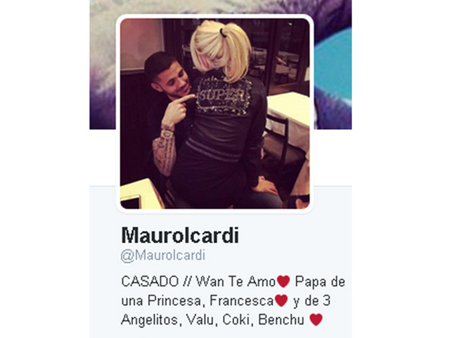 La nueva bio de Icardi en Twitter. (Foto: Twitter).-