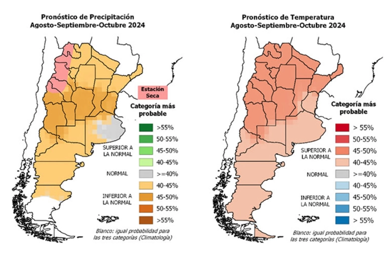 Lluvias y temperaturas: qué se pronostica para agosto, septiembre y octubre